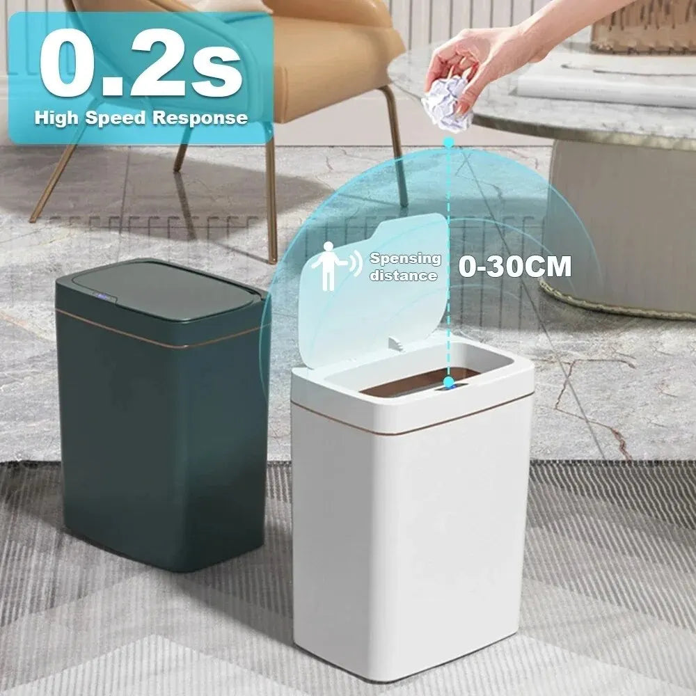 AutoBag motion sensor lid opening automatically — hands-free operation